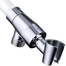 G-Promise Metal Shower Head Holder for Hand Held, Adjustable Bracket, Universal Shower Arm Mount, Chrome Finish