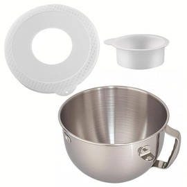 Volicrt 6Quart Stainless Steel Mixer Bowl with Bowl Lid Covers for Stand Mixers