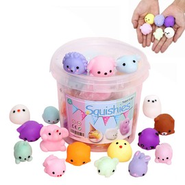 36 Pack Juguetes Squishy para Niños, Fidget Toys, Juguetes Esponjoso Mochi Adultos con Caja para Aliviar Estrés y Ansiedad, Juguete Sensorial Regalo Pop It para Fiestas, Cumpleaños, Navidad