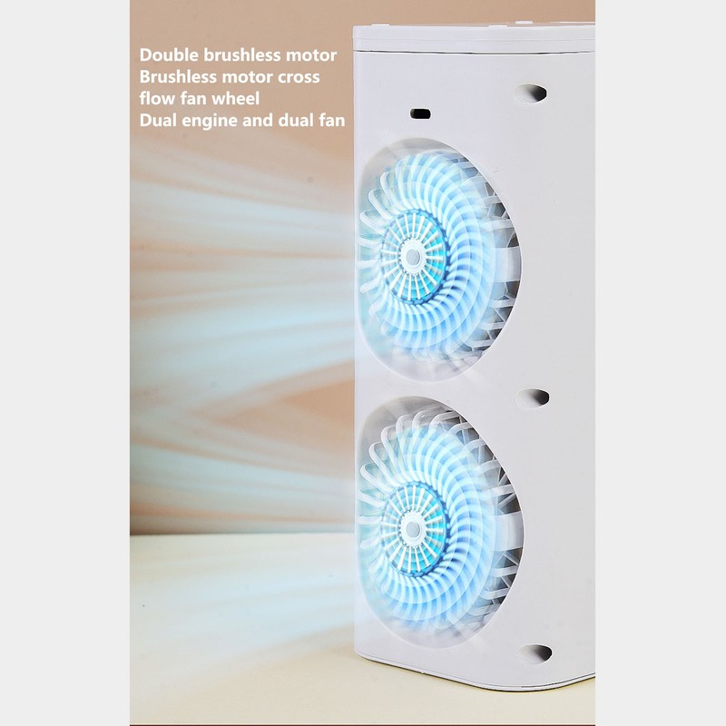 Desk Night Light Fan Power Adjustable Space Saving Quiet Multifunctional