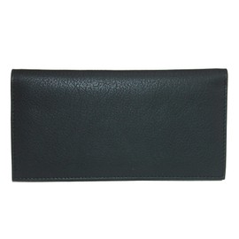 CTM® Leather Solid Color Checkbook Cover Wallet, Black
