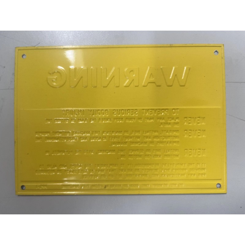 Unbranded Do Not Put Body Under Ram, Die Area Warning