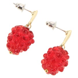 Healeved 1 Pair Fashionable Strawberry Dangle Earrings for Women Aesthetic Jewelry Lightweight Playful Design for Spring Summer Outfits Unique Statement Accessory for Teen
