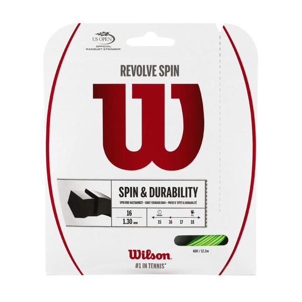 WILSON Sporting Goods Revolve Spin 17 Green Tennis String - 17 gauge set