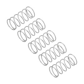 QUARKZMAN Pack of 5 Compression Springs, 0.6 x 10 x 20 mm, Compression Springs, Spring Springs, Coil Springs, Steel Springs, 304 Stainless Steel, Silver