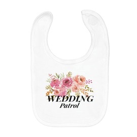 fabulous Baby Bib Organic Cotton Wedding Patrol Wedding Bride Watercolour Bouquet, White