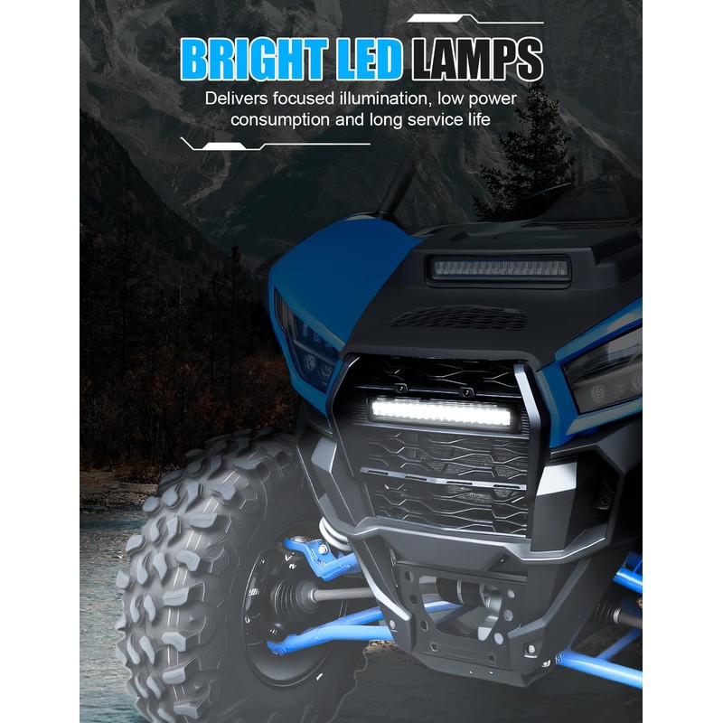 XATVXUTV Front Grille with LED Light Bar for Kawasaki Teryx