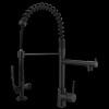 Modern Single-Hole Matte Black with Gold Pull Down Kitchen Faucet