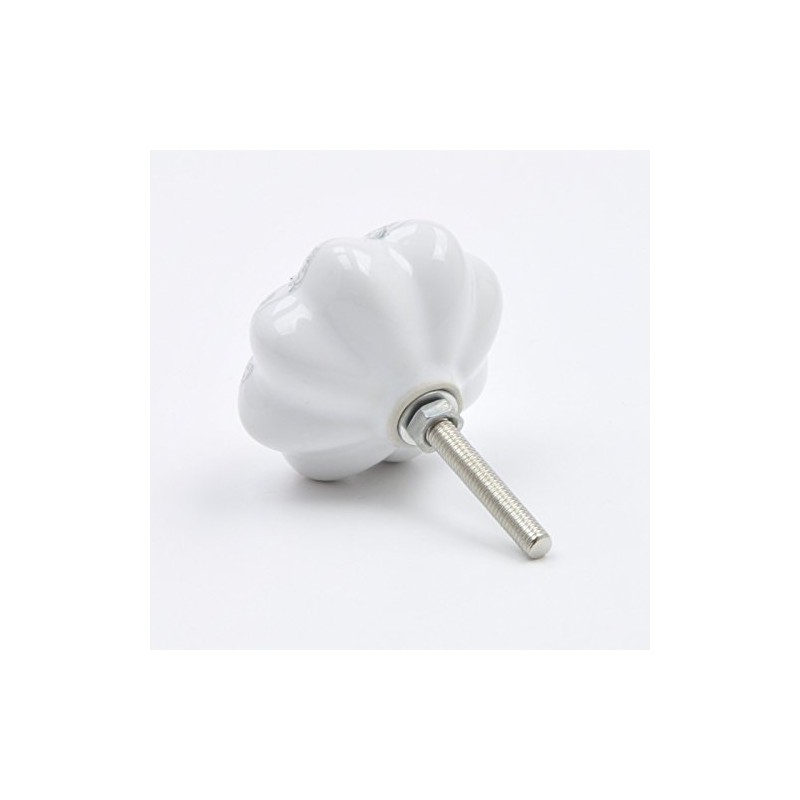 Grey Detailed Floral Pattern Ceramic Knob, Pull, Handle, for Cupboards,