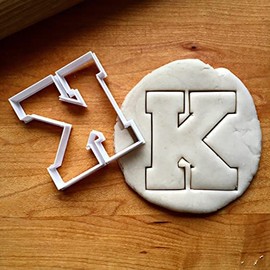 Sweet Prints Inc Varsity Letter K Cookie Cutter - Dishwasher Safe (Medium: 4")