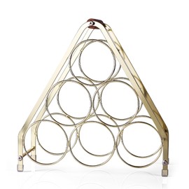 Drincarier Countertop Wine Rack - 6 Bottle Freestanding Modern Gold Metal Small Wine Rack - 3 Tier Tabletop Wine Holder Stand for Cabinet, Pantry, Wine Bottle Storage