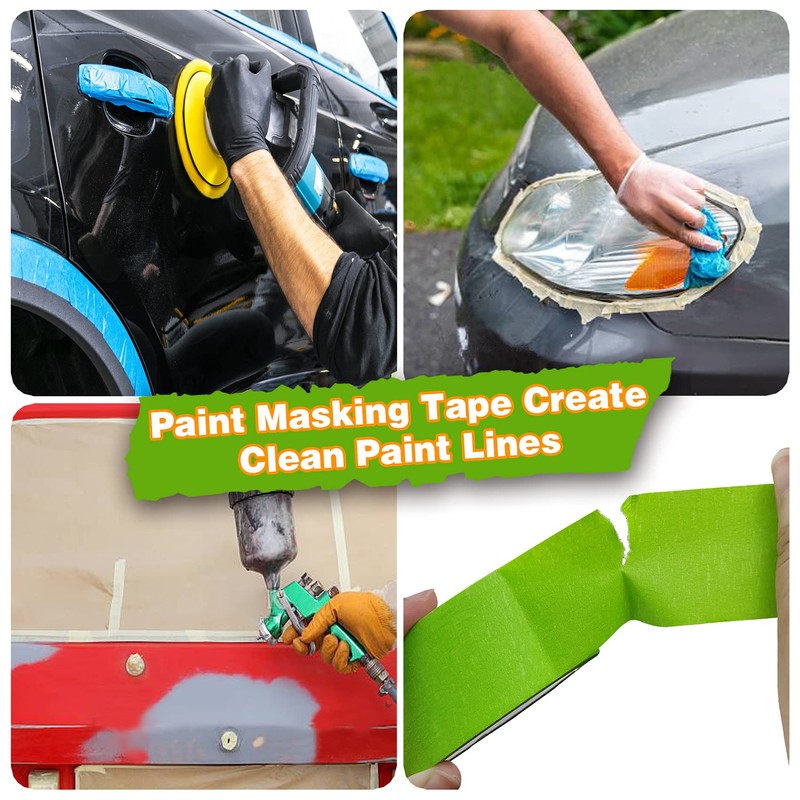 8Rolls Thin Painters Tape Total 176yards 1/8, 1/4, 1/2 inch