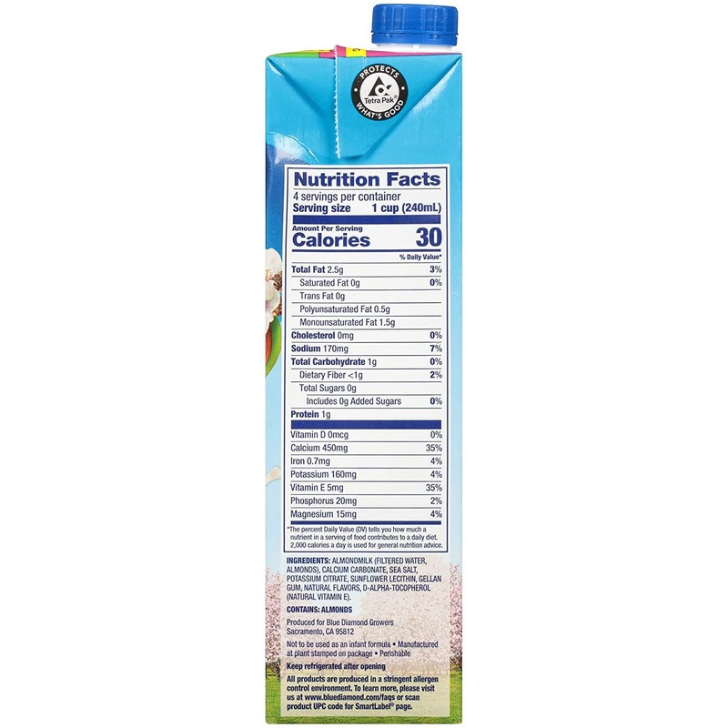 Almond Breeze Dairy Free Almondmilk Unsweetened Original 32 Oz Boxes,