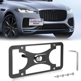 No Drill Front License Frame Compatible with Jaguar F-Pace 2017-2025 Anti-Theft License Plate Tow Hook Mount Holder Car Tag Covers Rust-Proof, Rattle-Proof Car Accessories