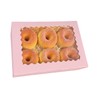 Gcardist 6Pcs Pink Cookie Box with Window 22.9x15.2x6.4cm Pastry Macaron