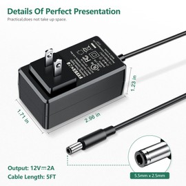 FITE ON AC/DC Adapter Charger for Singing Machine STVG785BTW Karaoke Machine Power Cord