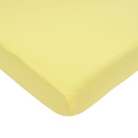 Dudu N Girlie - Cot Bed Sheets 140 x 70 Fitted - Jersey Cotton Hypoallergenic Cot Bed Bedding Fully Elasticated Skirt Breathable Easy Care - (Pack of 2, Yellow)