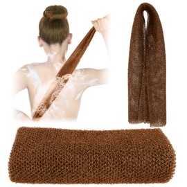COMNICO African Bath Sponge Long Mesh Exfoliating Wash Cloth Body Washer Scrubber Sponge Shower Loofah Back Scrubber Skin Smoother for Daily Use (Brown)
