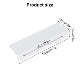 Kioiner 6 Pcs White Cabinet Handles, Aluminium Alloy Hidden Furniture Handles, Back Mount Finger Edge Pull Handles with Screws for Kitchen Wardrobe Bedroom Furniture Drawer Cabinet Closet Door (120mm)