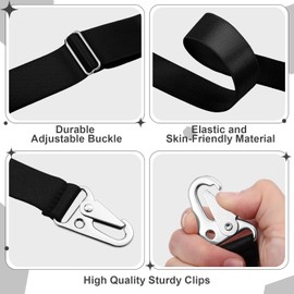 Shyyween 3 Pcs Hidden Suspenders for Women 1" Width Thin Skinny Ladies x Suspenders with Sturdy Hooks for Pants Jeans Under Clothes Undergarment