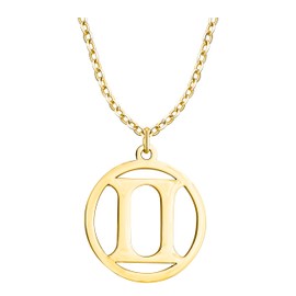 Sofia Milani - Women's Necklace 925 Silver - Gemini Zodiac Sign Pendant, Gold