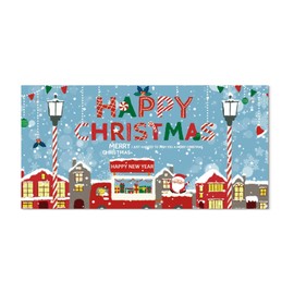 Second Ave Happy Christmas Xmas Wooden Hanging Decoration Festive Home Sign Plaque
