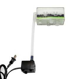 Fish Tank Filter Box Small Low Water Suction Hanging Aquarium Purifier for Fish Tank Accessories Small Transparent Box with 5W Water Pump Set