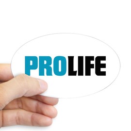 CafePress Pro Life Sticker Oval Bumper Sticker, Euro Oval Car Decal