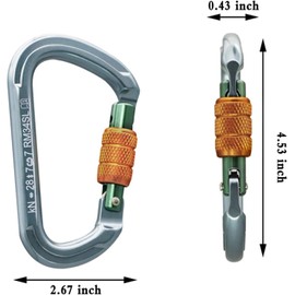SOB Carabiner Climbing Carabiner Aluminium Keyring Carabiner Hook for Heavy Duty with Screw Lock for Climbing, Abseiling, Hammocks (28KN (4 Pack))