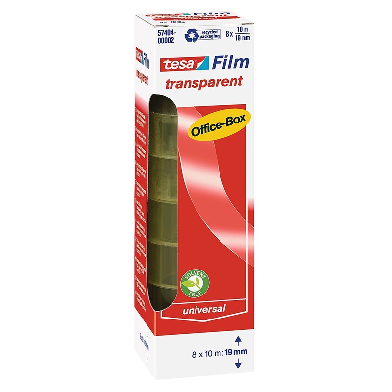 tesa Film Transparent, Office Box with 8 Rolls (10 m: