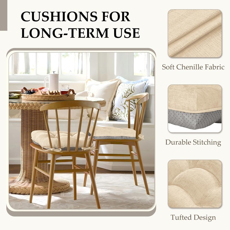 HARBOREST Chair Cushions for Dining Chairs Set of 6 -