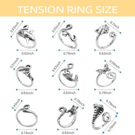 9 PCS Knitting Crochet Loop Ring for Fingers Metal Open Yarn Guide Crochet Rings Adjustable Braided Faster Knitting Thimbles Holders Accessories for Crochet Mother Grandma Gifts