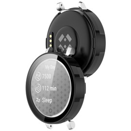 LOKEKE Compatible with Garmin Lily 2 Full Coverage PC Protective Case Cover Tempered Glass Screen Protector(Black)