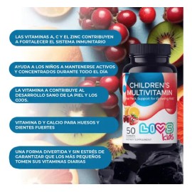 Childrens Multivitamin Livs 50 Gomitas Multivitaminico Niños                                                                                          