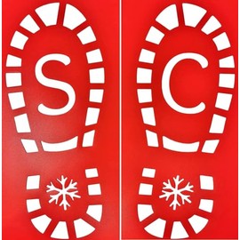 Santa Claus Footprint Stencils - Father Christmas Boots Stencil - Feet