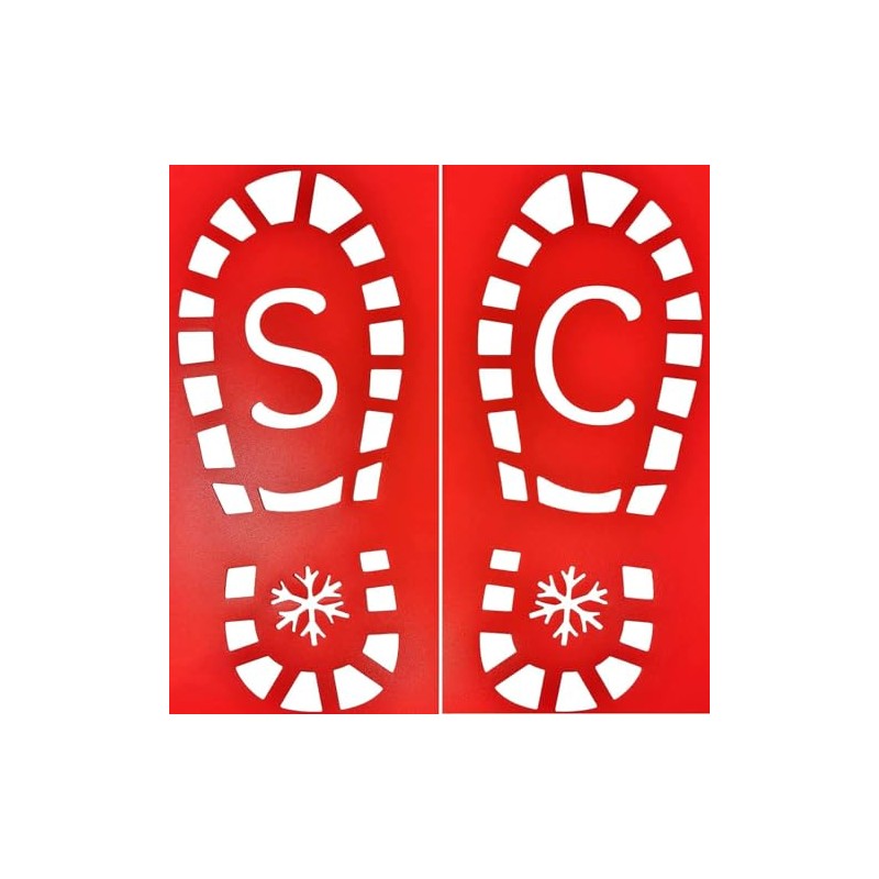 Santa Claus Footprint Stencils - Father Christmas Boots Stencil -