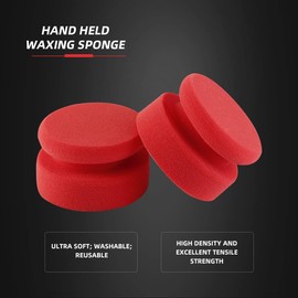 Auto Profi Handpolierschwamm, SPTA 6Pcs Auto Schaum Applicator Pads, 6Pcs runde Form Seite drücken Hand Polierschwamm Pads Kit zum Wachsen Polieren Farbe Keramik Glas Reinigung