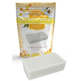 Hyoola White Beeswax Block- 100% Natural - Premium Cosmetic Grade - Pure Beeswax Bars - 1 Pound - Triple Filtered Easy Melt Bees Wax Sticks