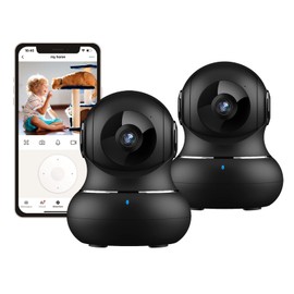 litokam Little elf Camera 2 Pack, Pet Camera with 360° Motion Tracking, 1080P Security Camera Indoor with IR Night Vision, 2-Way Audio, WiFi Camera for Baby/Nanny, Wireless Camera Work with Alexa