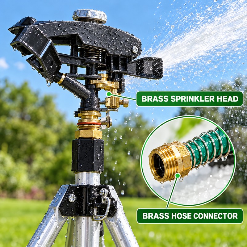 Heavy Duty Tripod Sprinkler with 100 Ft Spray Diameter, 48-72