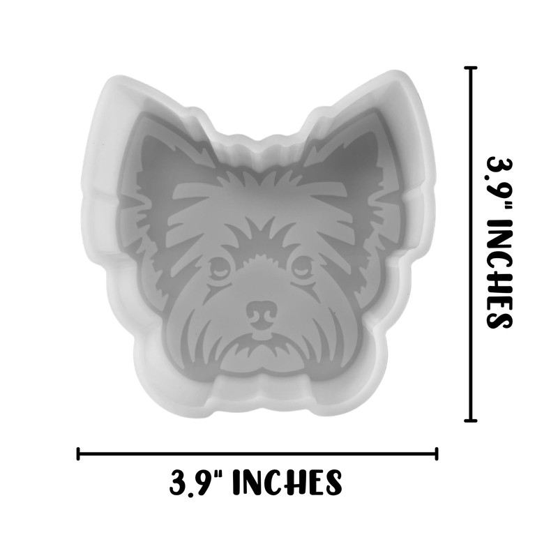 Yorkie Dog Car Freshie Silicone Mold 3.9x3.9x0.8” Dog Breeds Lovers
