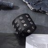 JAZTAKU Punk Rock Black Bracelet Leather Cuff Bangle for Men