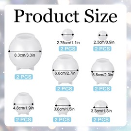 16Pcs Sphere Resin Silicone Molds, Upgraded 3D Seamless Silicone Ball Mold Large Round Ball Epoxy Resin Molds for Flowers Preservation,Resin Casting, Soap, Candle Home Decor(8 Sizes)