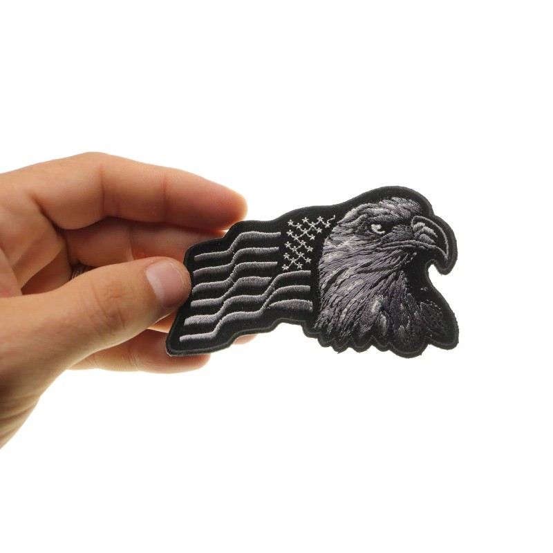 Ivamis Silver Eagle US Flag Facing Right Patriotic Iron on