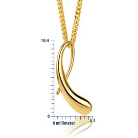 MIORE 18CT Gold Plated 925 Sterling Silver Necklace, 45cm Silver Chain with Teardrop Pendant, Hypoallergenic Necklaces for Women, Silver Jewellery for Women, Delivered in Jewellery Box