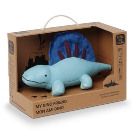 Little Big Friends Dino Friends Stimulates the Senses with Colours, Textures and a Ringing Bell, Vegan Leather, Easy to Clean, Dimitri the Dimetrodon
