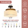 Qgiytp 13" Double Drum 3-Light Semi Flush Mount Ceiling Light