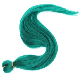 Mikinona 3rolls Green Braided Wig Synthetic Braiding Hair Pre Stretched for Women Boys and Girls Braiding Hair Extensions