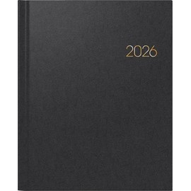 BRUNNEN Book Calendar Model Manager Wt 7 weektimer 2026 | 210 x 260 mm, Plastic, Black