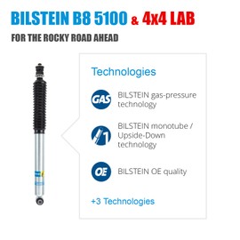 Bilstein 5100 Gas Shock Front Pair compatible with 01-10 Silverado 1500HD 2500 3500 w/4-6" Lift
